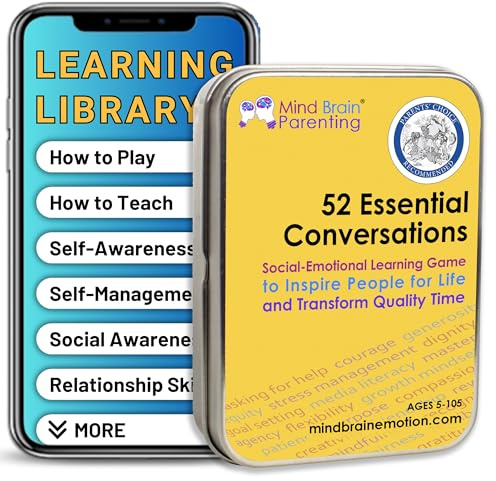 Mind Brain Emotion 52 Conversations essentielles pour la Maison, la thérapie, la Parole, l'école – Cartes de Conversation pour Enfants, Famille, Enseignants et conseillers pour développer l'esprit de