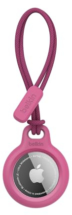 Belkin F8W974 AirTag Case with Strap (Secure Holder Protective Cover for Air Tag with Scratch Resistance Accessory) – Pink, Tag not included