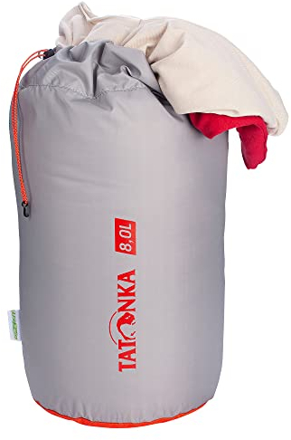 Tatonka Packbeutel Stuff Bag 8l - Leichter Packsack mit Schnürzug - Aus recyceltem Polyester - 8 Liter Volumen (Grey)