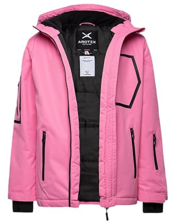 Arctix Kids Insulated Quilted Lining Waterproof Taped Cold Weather Ultimate Performance Jacket, Blast Pink, Medium