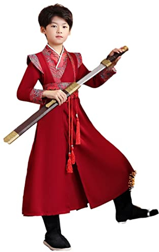 Kung Fu Tang-Suits Hanfu for Boy Swordsman Martial Arts Robe Performance Costume Apparel