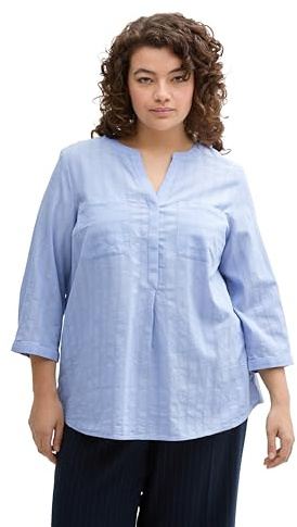 TOM TAILOR 1046012 Blusas, 37522-Blue Chambray Design, 50 Mujeres