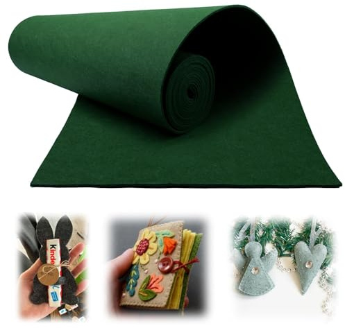 Mbsomnus filt, metervara, 3 mm x 30 cm x 300 cm, filtmattor för tillskärning, djupmörkgrön, filtunderlägg, polyester, filttyg, metervara, filt för pyssel, filtplattor, pysselfilt för lapptäcke