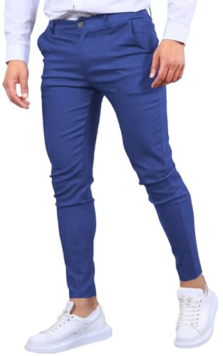 Slim Fit Klänningsbyxor för män Stretch lätta fritidsbyxor med avsmalnande ben för affärs- eller vardagsbruk