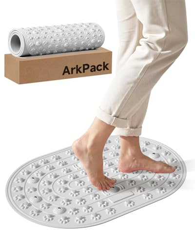 Foot Massage Mat,23 * 15.5IN Cat Paw Pattern Foldable Bathtub Mat Non-Slip Acupressure Mats Pad Comfort Foot Pressure Point Mat for Bathroom,Standing Desk Pad,Stress Relief,Arch & Heel Pain - Grey