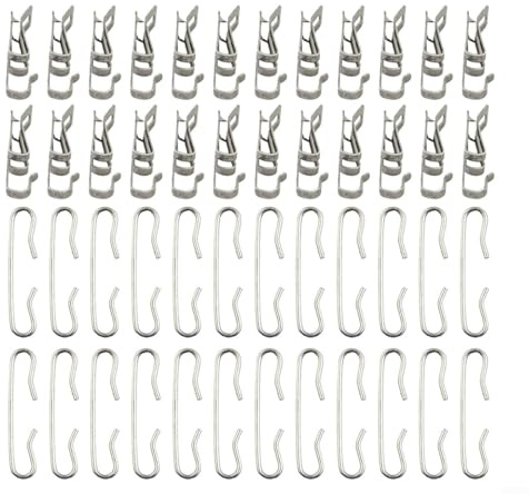 Lot de 24 crochets de gouttière pour câble de dégivrage - Clips de câble en aluminium et entretoises pour montage sur toit en ardoise - Argenté