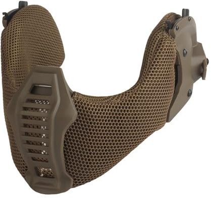 Halvmask för W3.0-hjälm, Munskydd Med Hörselskydd | Nylon, ABS, Slitstark och hållbar, Lättviktig och hopfällbar, Förbättrat luftflöde, Hjälmkompatibel design