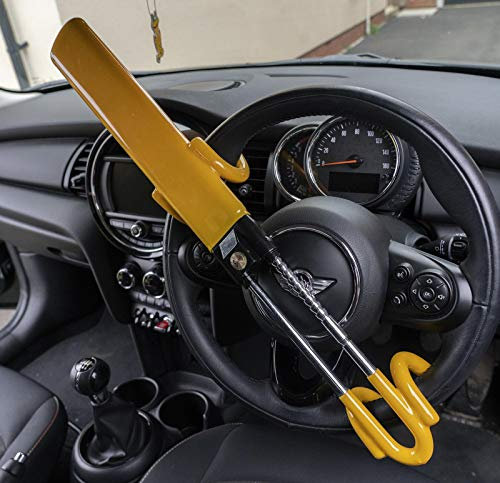 UKB4C Heavy Duty Steering Wheel Lock High Security Anti Theft Twin Bar Hook for BMW Mini Cooper Countryman Hatch Paceman