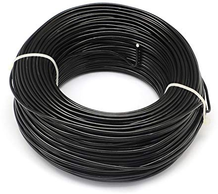 PandaHall Fil en aluminium pour la fabrication de bijoux Calibre 15 1,5 mm Noir 100 m