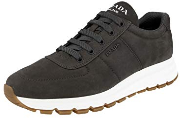 Prada Herren Grau Leder Sneaker 4E3476 O0Z F0308 44 EU/UK 10