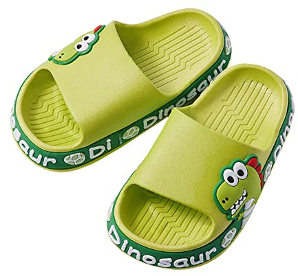 Tianmao Unisex Kinder Badeschlappen Duschschuhe Dinosaurier Karikatur Badeschuhe rutschfeste Badelatschen Sommer Flache Hausschuhe Jungen Mädchen Pantoletten Slipper