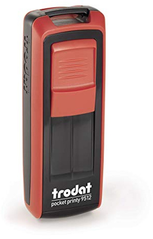 Trodat -Pocket Printy 9512 – Anpassa fickstämpel med önskad text, designa här online Boettens färg eldröd – Adresstämpel – med önskad text – 46 x 17 mm, 5 rader –