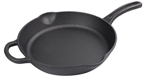 Adexa KBJP26 Pre-Seasoned Cast Iron Skillet Pan, Round, 262mm