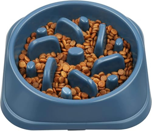 MILIWAN Ciotola per Cani Anti Ingozzamento Ciotola Cane per Lenta Assunzione del Cibo per Animali Domestici, Slow-Eating Bowl per Cani e Gatti (Blu Scuro)