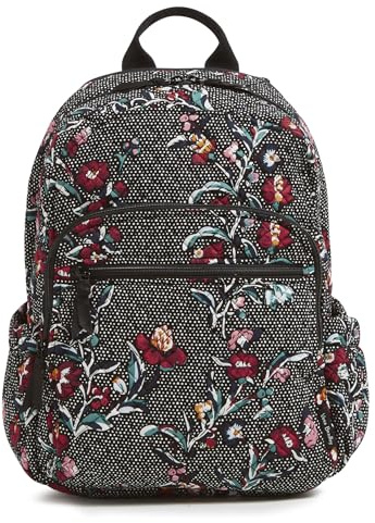 Vera Bradley kvinnors denim campus ryggsäck bokväska, en storlek, Perenner noir prick, en storlek