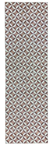 Tadi & Imperio1979 Hydraulischer Vinyl-Teppich, Rautenmuster, Lachsfarben, Beige, Braun und Weiß, für Flur, Wohnzimmer, Küche, Schlafzimmer oder hydraulischer Vinyl-Teppich