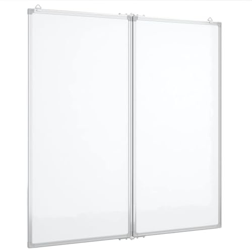 vidaXL Tableau blanc magnétique pliable 80x80x1,7 cm aluminium, tableau blanc pliable, tableau blanc pliable effaçable à sec, tableau blanc magnétique effaçable à sec