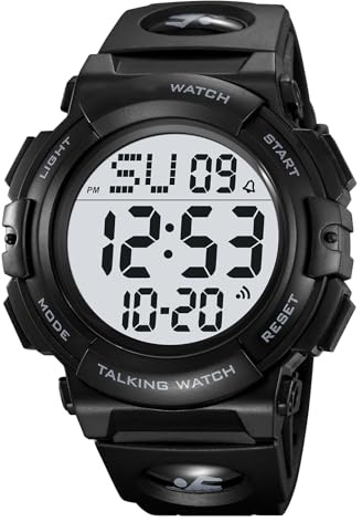 TOOCAT Multi-Functional Digital Electronic Watch with Voice Chime, Also for The Visually impaired or Elderly Talking Watch for Both Men and Women
