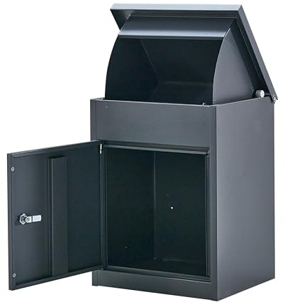 Medium Parcel Box Outdoor Parcel Delivery Box Parcel Drop Box Metal Post Box for Internet Deliveries,Wall Mountable Weatherproof Sturdy Mailbox Home Porch - Atahome Aspendos (Anthracite)