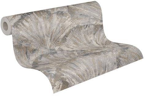 Livingwalls Hot Spots fibertapet grafik 10,05 m x 0,53 m – beige, brun, metallisk – tapet blommig – 781981
