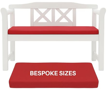 Kosiproducts Custom Bench Cushions, Bespoke Crash Mats, Cut To Size Outdoor and Inddor Seating Pads, Red, 10cm Thick