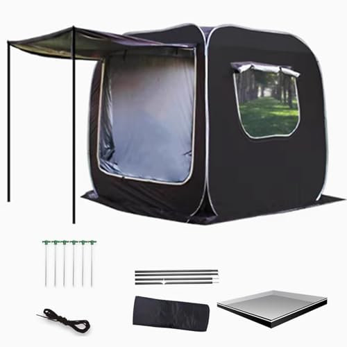 Pop-up Bil Bak Markis Big Space Sido Markis Bil Bak Kapell Vattentät PU5000mm Väderbeständig UPF50+ för Stadsjeepar Lastbilar Skåpbilar(Black)