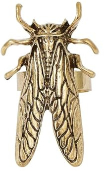 Anillo de insecto ajustable escarabajo, mariposa, anillo ancho, envolvente, cómodo, bisutería creativa, para mujer, hombre, regalo único, vacaciones, Navidad, cumpleaños, Adjustable, Metal, Ninguna
