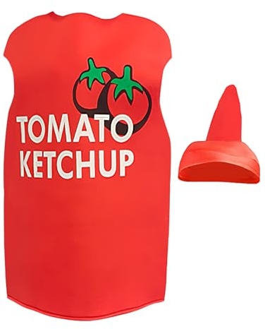 Senapskostym | matkostymer – bekväm lätt ketchup flaskform outfit för fasta gruppföreställningar scenframträdanden och cosplay-aktiviteter