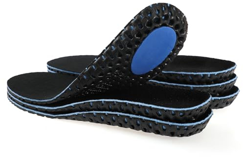 XINIFOOT 3 Pairs Elastic Shock Absorbing Shoe Insoles Breathable Honeycomb Sneaker Inserts Sports Shoe Insole Replacement Insoles for Men and Women (Black)