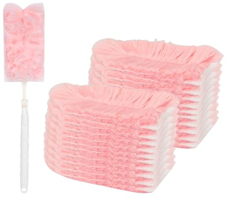 Cozary 20 Pezzi Piumini Catturapolvere, con 1 Manici Telescopici, Kit per Spolverare Elettrostatico, Cattura polvere 360° di peli animali, polvere e allergeni, per Scuola, Ufficio, Casa