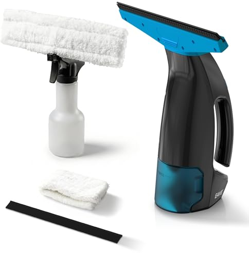 EAVE Window Vacuum Cleaner Set, Battery Window Vacuum Cleaner with 45 Minutes Battery Life, Electric Window Cleaner with 28 cm Suction Nozzle and 200 ml Water Tank, Suitable for Windows, Tiles and