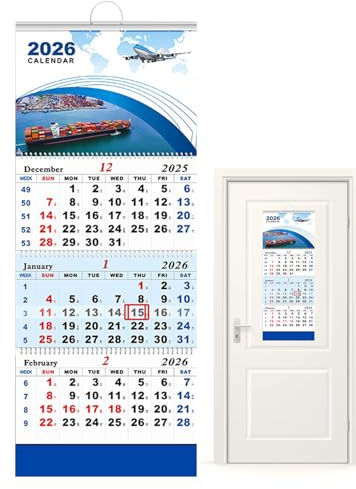 Calendario para 2026-3 meses, calendario de pared vertical, para niños, amigos, cocina, estudio, dormitorio, estudio de arte