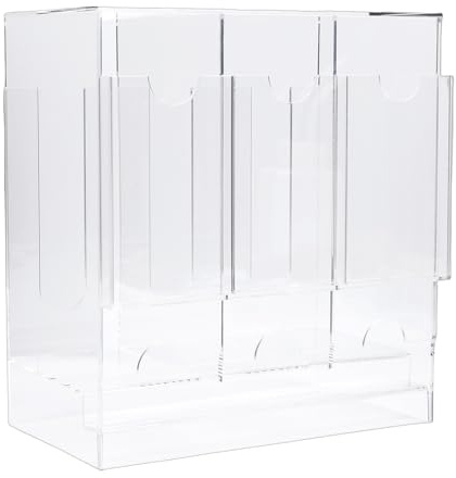 NOENNULL Distributeur de Cartes avec 3 Compartiments, Distributeur de Rangement de Cartes en Acrylique, Organise les de Visite, de Membre, Boîte Distributrice de Rangement de avec Base Transparente