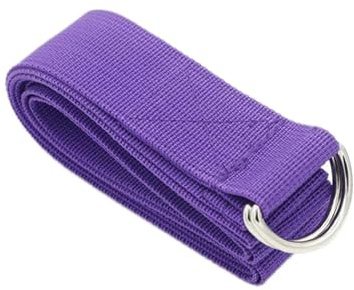 yogabälte sportremmar för yoga, fitness remmar i bomull, elastiska för pilates med justerbart D-ringspänne, för motstånd för stretching(Purple)