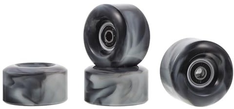 HEMOTON 4 Piezas Ruedas de Patines Dobles Pu Negras y Bicolor, Rodamientos, Ruedas Mixtas para Patinaje en Línea y Calle, Accesorios Resistentes para Patines Todoterreno Color Aleatorio