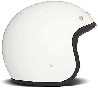 DMD Herren Jet-Vintage Motorradhelm, Weiß, L