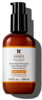 KIEHL'S Powerful-Strength Line-Reducing Concentrate, 100 ml, glättendes Anti-Aging-Serum, Gesichtsserum mit 12,5 % Vitamin-C und Hyaluronsäure zur Verringerung von Falten