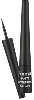 Flormar Matte Waterproof Dipliner - Vattenfast svart eyeliner med tuschtopp - Matt konsistens och intensiv färg - Långvarig penneyeliner för precisa linjer och en definierad look