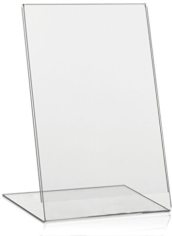 VITAdisplays® reklamtillverkare L-tillverkare/L-stativ i hög format, bordshållare från original PLEXIGLAS® 5-pack DIN A5