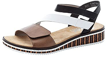 Rieker V3670 Sandales pour femme, Beige Combi 64, 40 EU