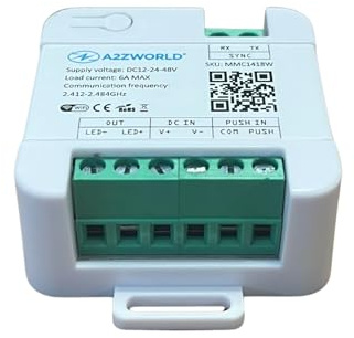 Dimmer Led 24V 12V 48V, Dimmer Pulsante Per Striscia Led, Wifi + Pulsante N.O. Push Dimming, Compatibile Con Alexa e Google Home