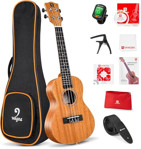 Vangoa Ukelele 23'' Adult Beginner Concert Ukulele Mahogany with Complete Kit Hawaiian Ukulele Acoustic Professional Ukelele for Kids Adults Beginners