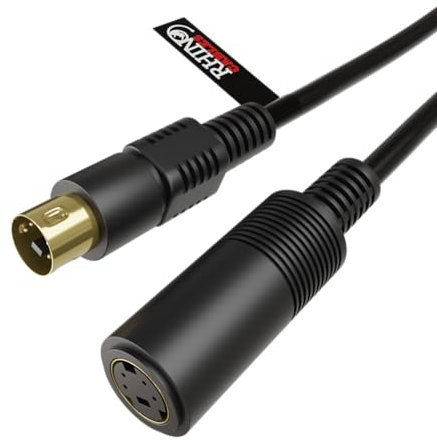 rhinocables - S-Video Male to Female Extension Cable | Gold Plated Connectors for Durability | Ideal for TV, DVD, Camcorder | Available in 3m, 5m, 10m, Gold, 5m Length