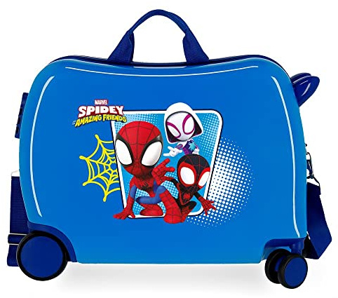Marvel Spidey Team Up Valigia per bambini blu 50 x 39 x 20 cm Rigida ABS Chiusura a combinazione laterale 34 L 1,8 kg 4 ruote equipaggiamento a mano, blu, Valigia per bambini
