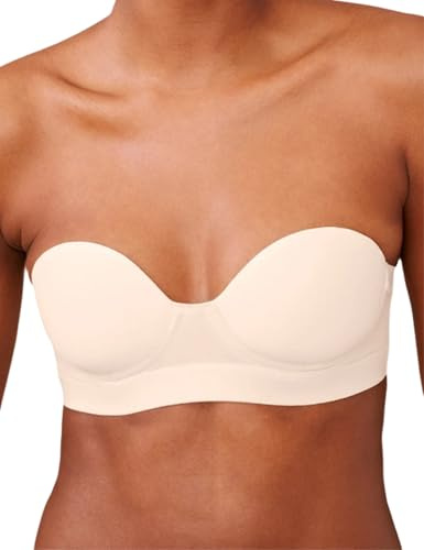 Pepper MVP Soutien-Gorge sans Bretelles | MVP Multiway légèrement doublé sans Bretelles, Soutien-Gorge à Armatures pour Femme avec Bretelles Convertibles (30A-40B), Blanc fumé, 80B