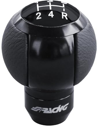 Simoni Racing Schaltknauf SLOT - Aluminium/Schwarz Ökoleder