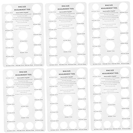 STOBOK 15 Stk Messkarton Papierteller Ringschmuck ringgrößenschablone ringgrößentabelle Ringe Ringgrößenwerkzeuge Werkzeuge zur Ringgrößenbestimmung Oma Messkarte Messinstrument Weiß