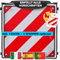 MATADORES Premium 3in1 Warntafel für Italien UND Spanien + Portugal | + Tasche | Aluminium, 50x50cm, reflektierend | Für Fahrradträger/Heckträger