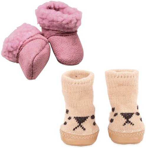 Götz 3403590 Ensemble Chaussures Chaudes Pieds pour Poupée - Vêtements Poupée pour Poupée Petit 30-33cm - Ensemble de 4 Pièces