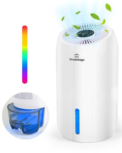Dreamhigh® 1.6L Luftentfeuchter Elektrisch, 650ml/ Tag, Raumentfeuchter Klein für Badezimmer, Keller, Schlafzimmer (Max. 35 ㎡)